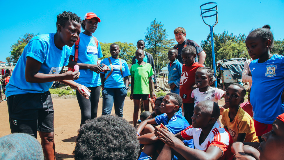 DEVELOPMENT: Young Leaders putting their learnings into practice educating local community children.