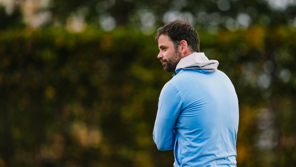 THE BOSS : Oliver Reiss watches on. 