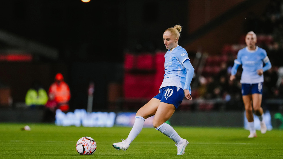 A calming presence : Laura Blindkilde Brown keeping things tidy in midfield