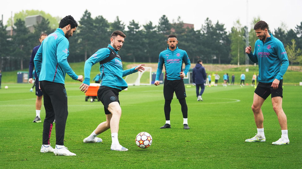 PACK DRILL: The lads go through their close control exercises