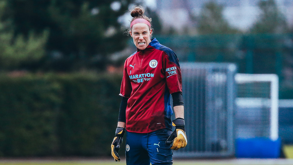 GAME FACE : Always playing up to the camera!