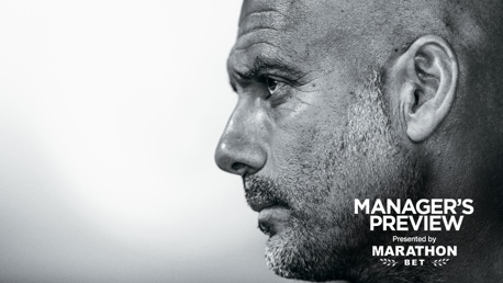 IN THOUGHT: Pep Guardiola ahead of Saturday's game against Watford.