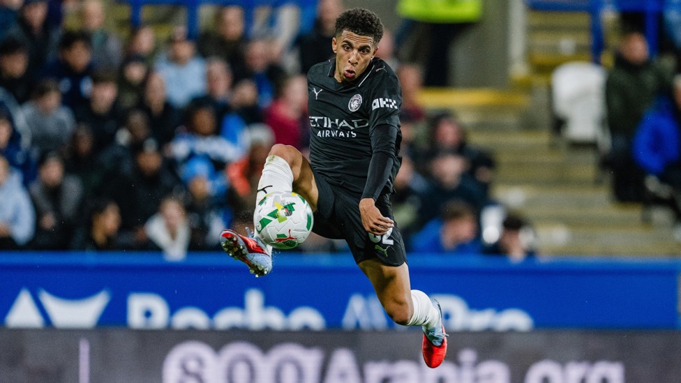 FLYING HIGH: Rico Lewis tests his touch