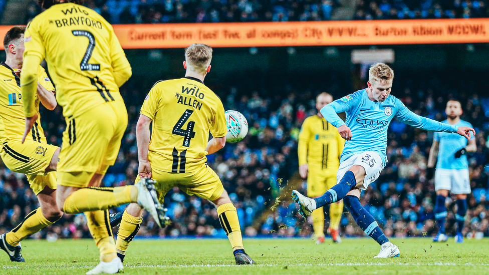 STRIKE ONE: The Ukrainian scored his first City goal in a Carabao Cup semi-final against Burton in January 2019
