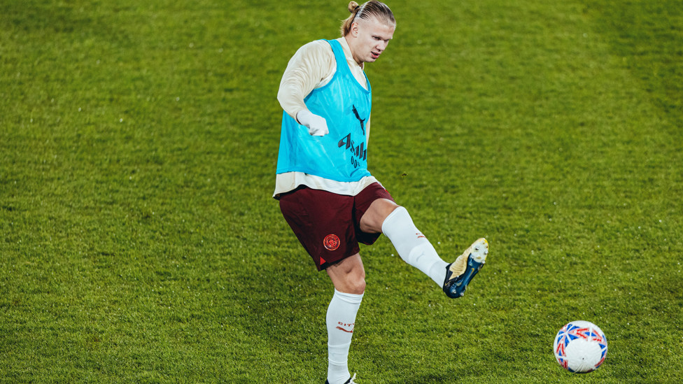 SHARPENING UP : Haaland gets a feel of the ball.