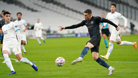 BOOM: Foden fires off a volley