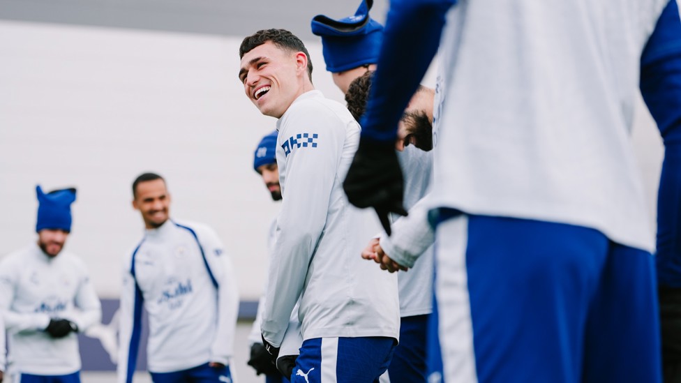 SMILE! : Phil Foden in a cheery mood 