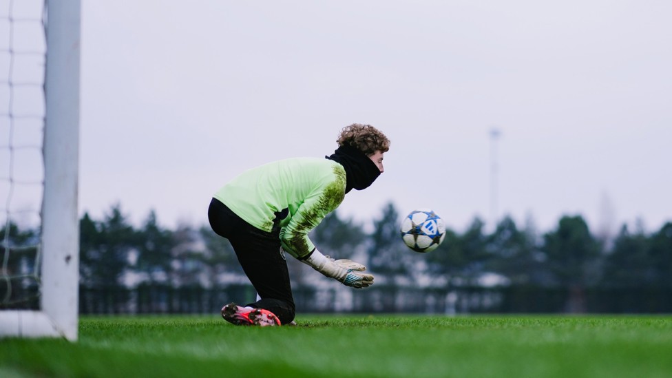 SAFE HANDS : Jack Wint collects the ball. 