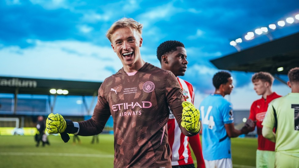 BRILLIANT BRITS : Spike Brits thrilled to help City win the PL2 play-off final against Southampton. 