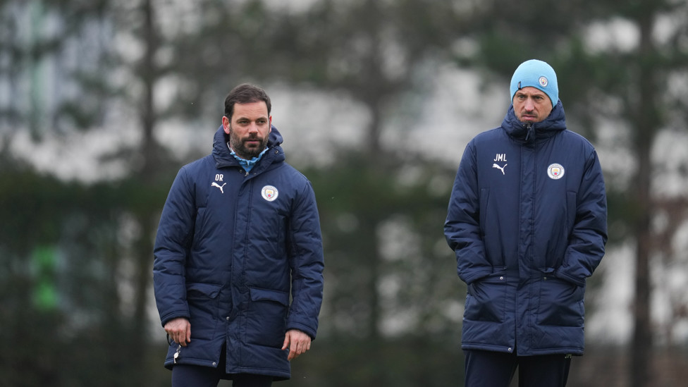 WATCHING ON  : Oliver Reiss and Jan-Moritz Lichte keep an eye on proceedings. 