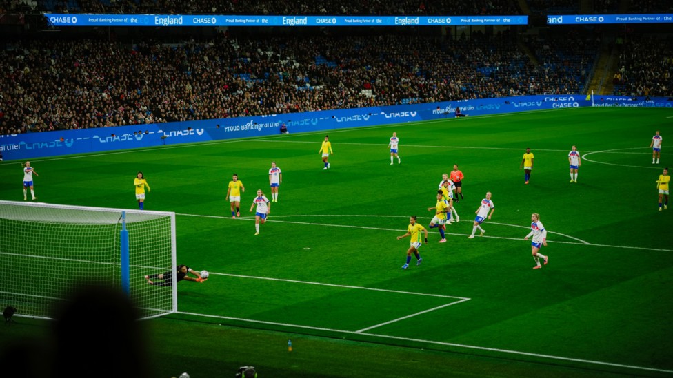 PUSHING FOR THE EQUALISER : England fought valiantly in search of a second.