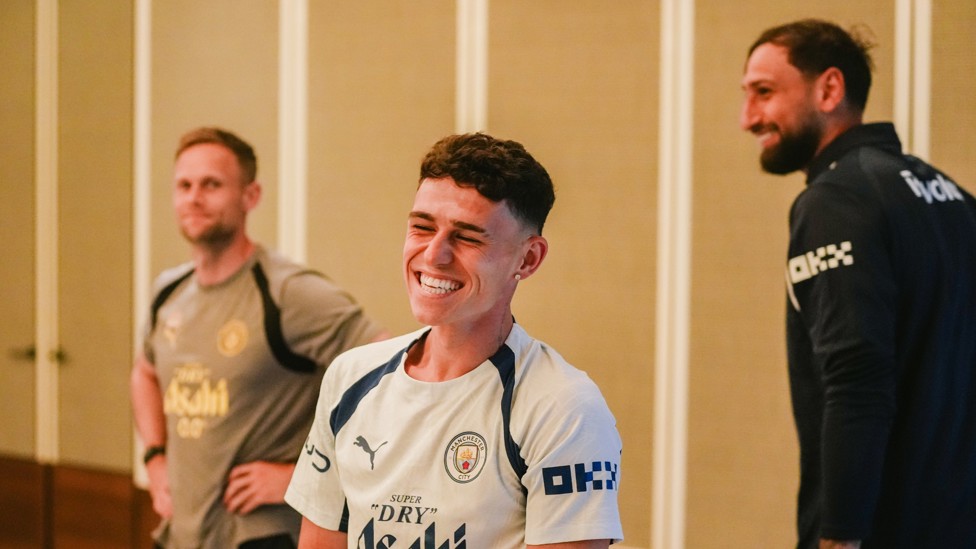 ALL SMILES : Phil Foden enjoying the activities. 
