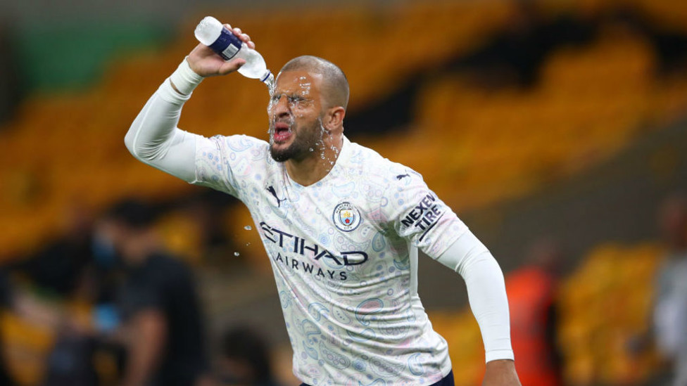 COOL CUSTOMER: Kyle Walker takes on extra water!