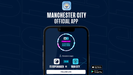 How to follow FC Copenhagen v City on our official app 