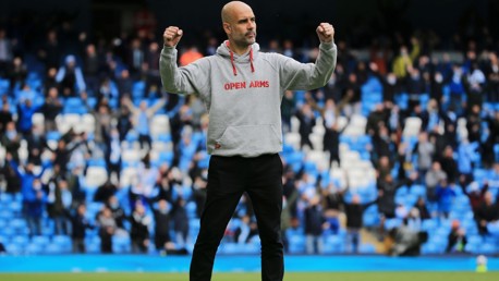 FIST PUMPS: Pep enjoyed the goal!