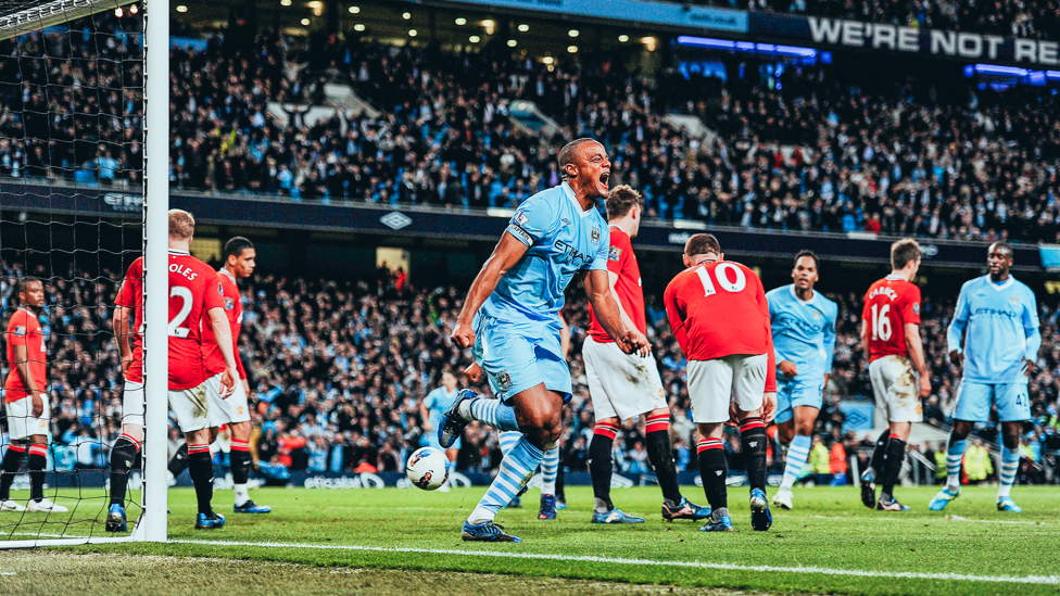 CAPTAIN FANTASTIC : Vincent Kompany's towering header put us in charge of the 2011/12 title race