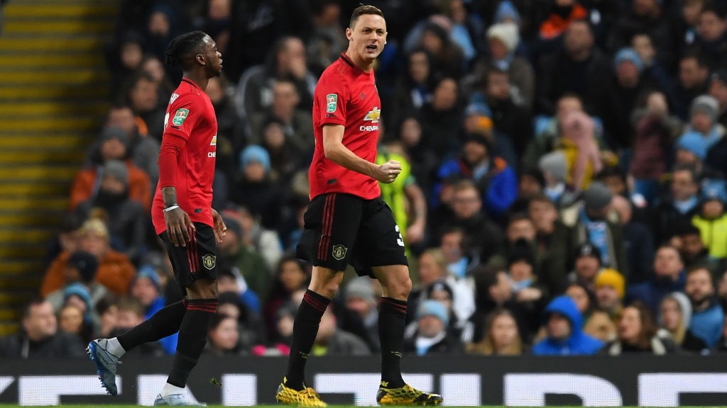 OPENER: Matic celebrates giving the visitors the lead ten minutes before the interval.