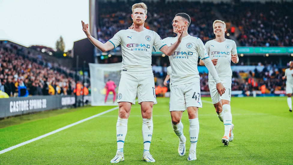 DEVASTATING DE BRUYNE : Kevin De Bruyne hits four at Wolves on 11 May