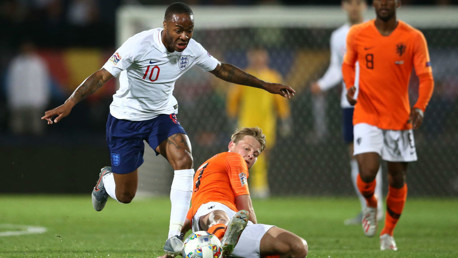 FORWARD MARCH: Raheem Sterling, named England skipper for the night, looks to put the Three Lions on the front foot.
