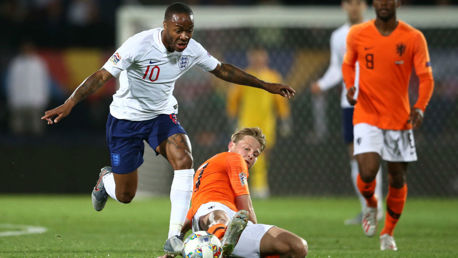 FORWARD MARCH: Raheem Sterling, named England skipper for the night, looks to put the Three Lions on the front foot.