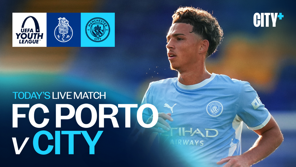 Watch our UEFA Youth League clash with FC Porto live on CITY+ today