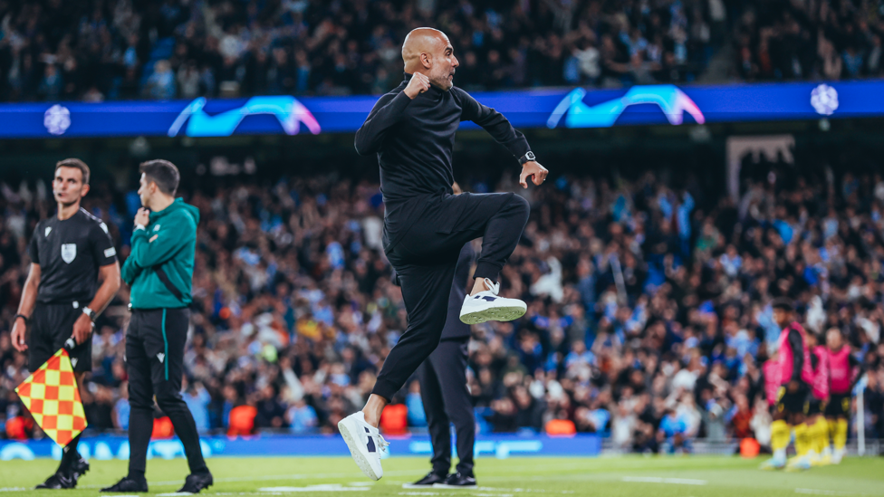 JUMP FOR JOY : The boss enjoyed that comeback!