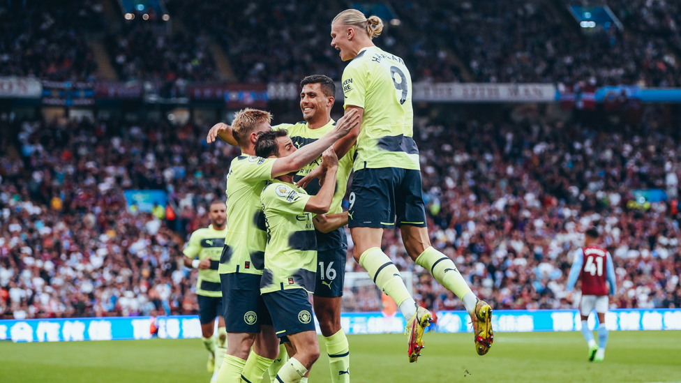 HAPPY HAALAND : The striker enjoyed that one!