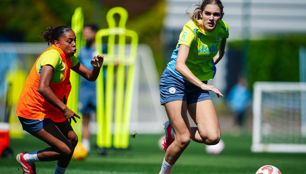 Sacha Lewis and Gracie Prior in action