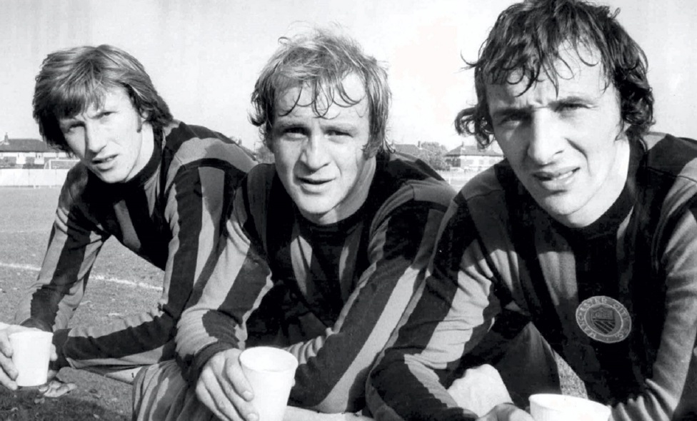 HOLY TRINITY  : Lee in-between Colin Bell and Mike Summerbee.