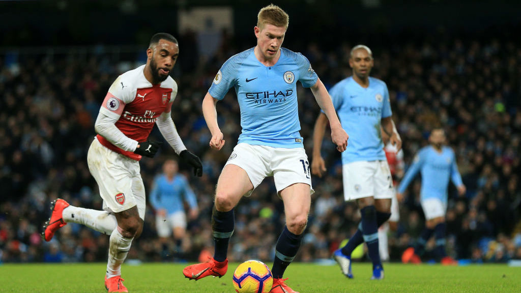 IN CONTROL: De Bruyne looks to get City on the front foot