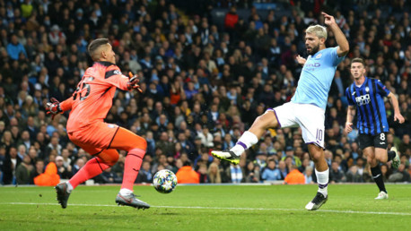 INSTINCTIVE: But City were level when Aguero pounced inside the area to finish from close range