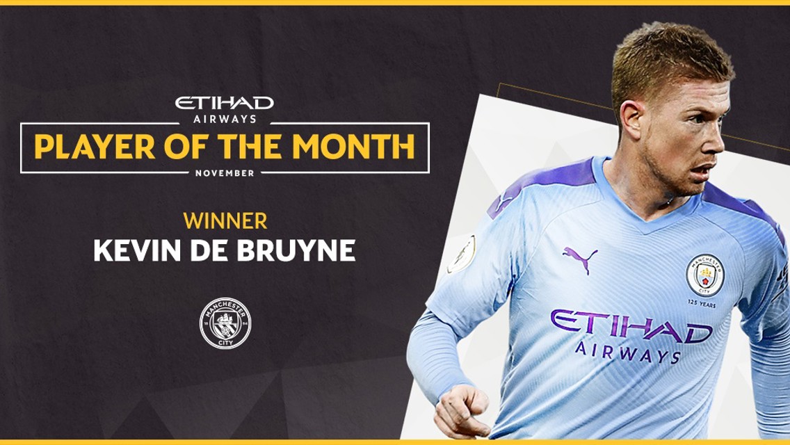 De Bruyne Adalah Etihad POTM Bulan November