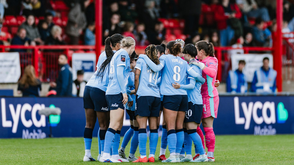 Together : One final team huddle in the WSL this season