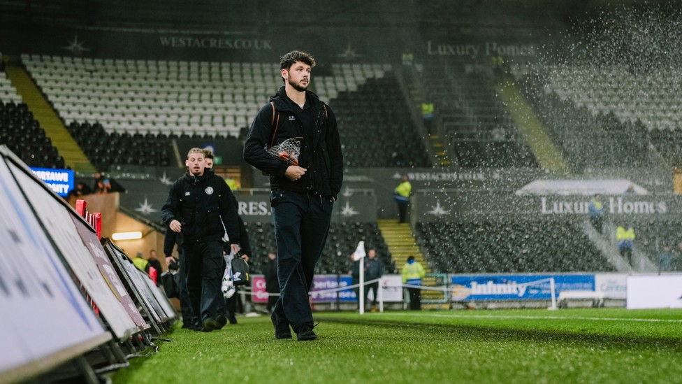 ARRIVAL : Trafford arrives at the stadium.