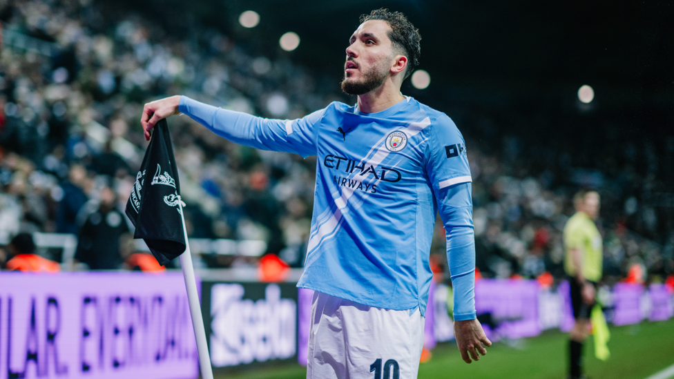 RIDICULOUS RAYAN : Cherki celebrates after his wonderful goal to make it 2-0.