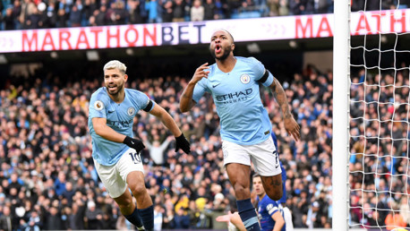 Raheem Sterling celebrates early goal