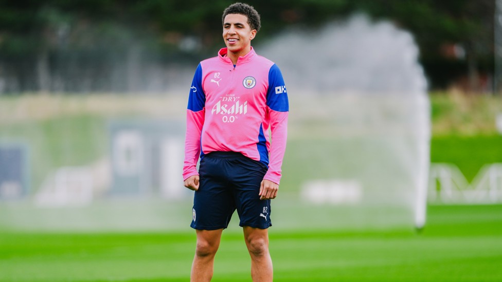 ONE OF OUR OWN : Rico Lewis gets ready for the next drill