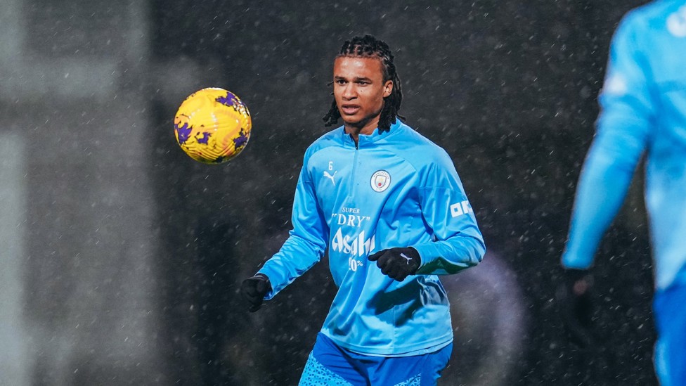 EYES ON THE PRIZE : Nathan Ake watches the ball