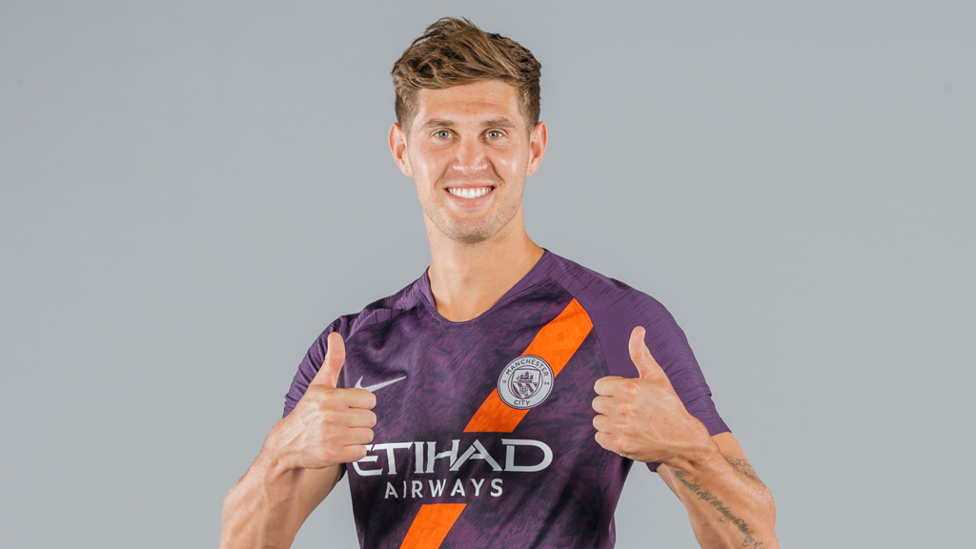 ALL SMILES : John Stones is clearly a fan of our new third kit!!