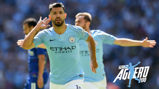 LANDMARK ACHIEVEMENT: Sergio Aguero starts the celebrations after netting his 200th goal for City