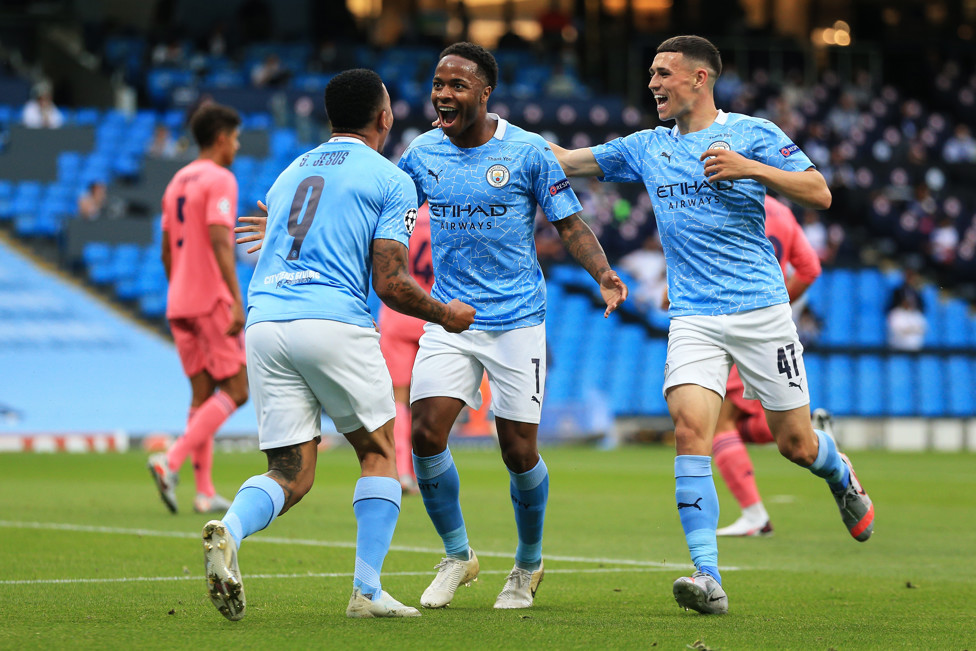 Sterling comemora gol contra o Real Madrid.
