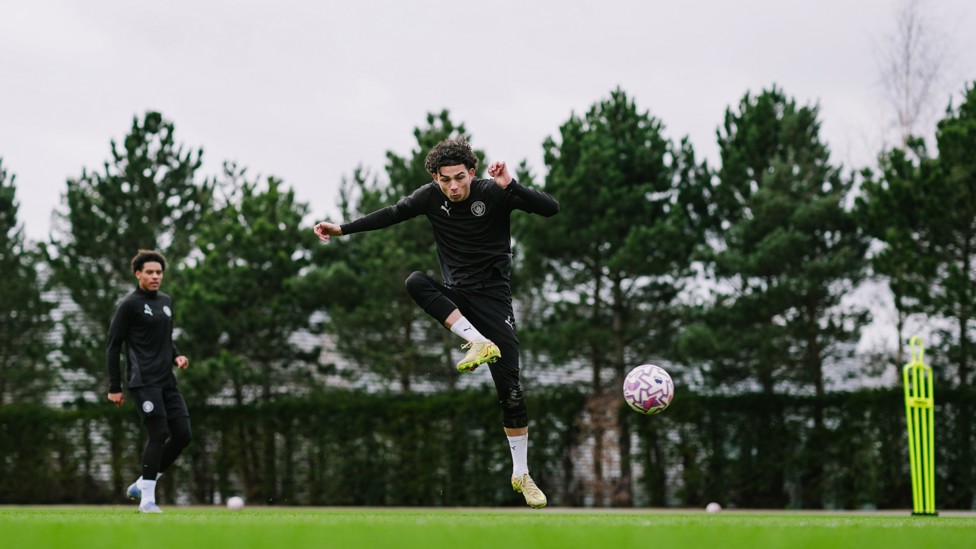 TESTING HIS TOUCH : Kylan Midwood looks to get the ball under his spell. 