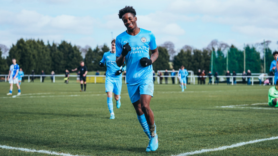 STAR OF THE SHOW: Adedire Mebude celebrates his opener