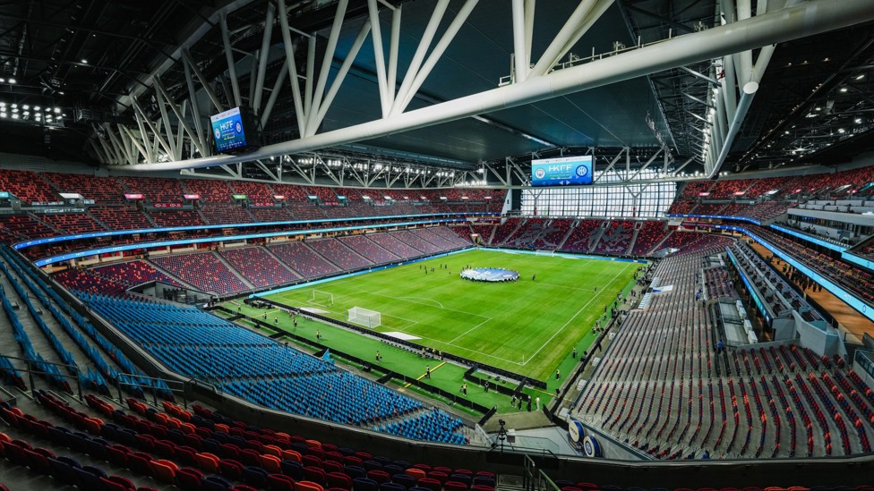 STAGE IS SET : The Kai Tak Stadium looking picturesque ahead of kick-off.