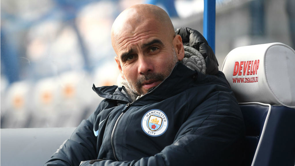 WATCHING BRIEF: Pep Guardiola is in relaxed mood ahead of kick-off at the John Smith's Stadium