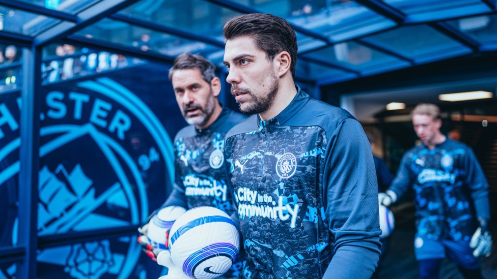SAFE HANDS : Stefan Ortega Moreno sporting our CITC warm-up kit