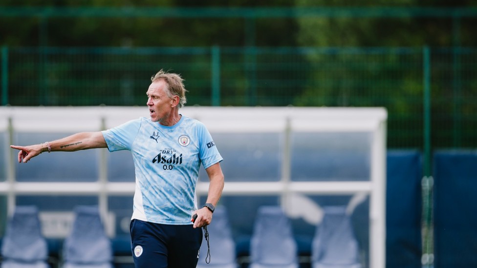 THE BOSS: Andrée Jeglertz during this afternoon's training