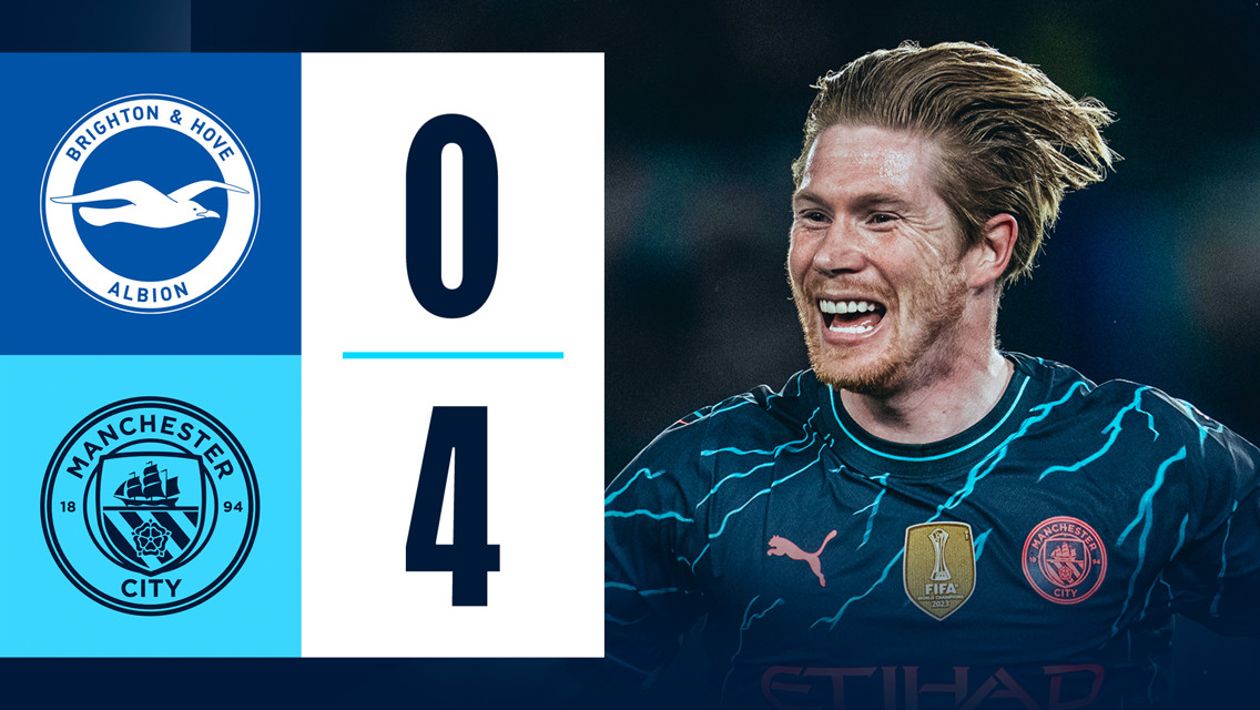 Brighton 0-4 City: resumen breve