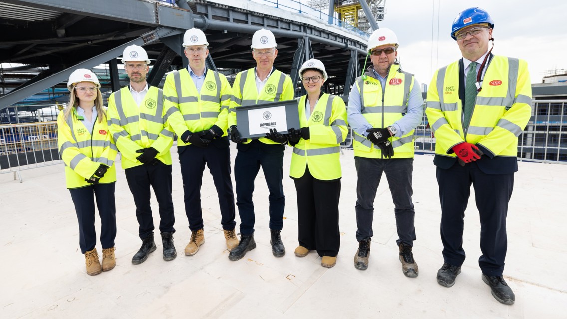 Manchester City celebrates Topping Out of new Entertainment Destination