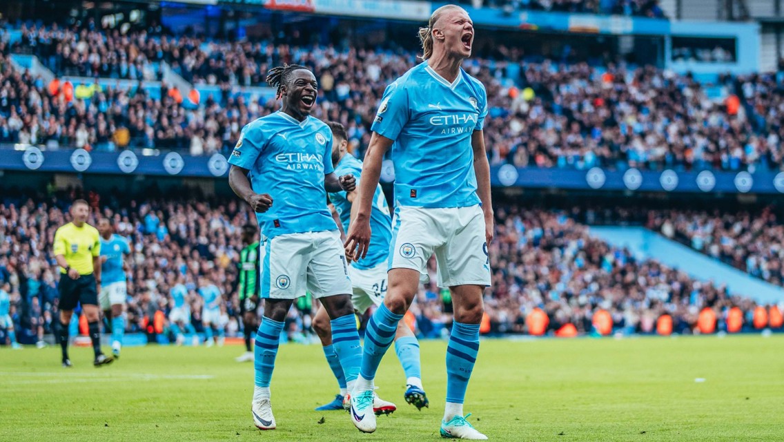 MAKE THAT TWO: Haaland absolutely loved putting us 2-0 up!